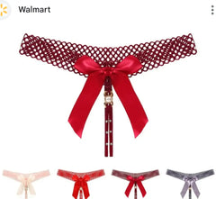 Sequin Bow Sexy Women G-String Panty