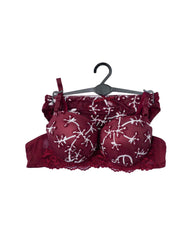 Embroidered Designed Underwire Padded Bra & Panty Set